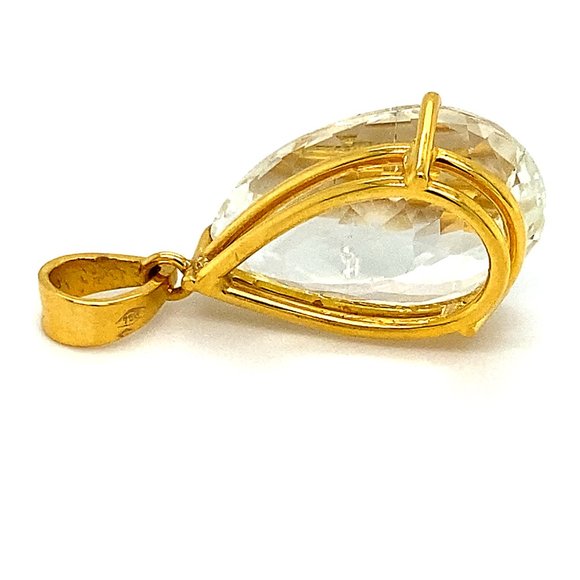 Kunzite 21.25ct Solid 18K Yellow Gold Pendant - Picture 6 of 8